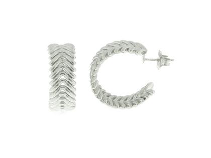 Chimento Armillas Muster 1 Creolen Weißgold gleichlaufend – Ohrschmuck Creolen aus 750 Weißgold.