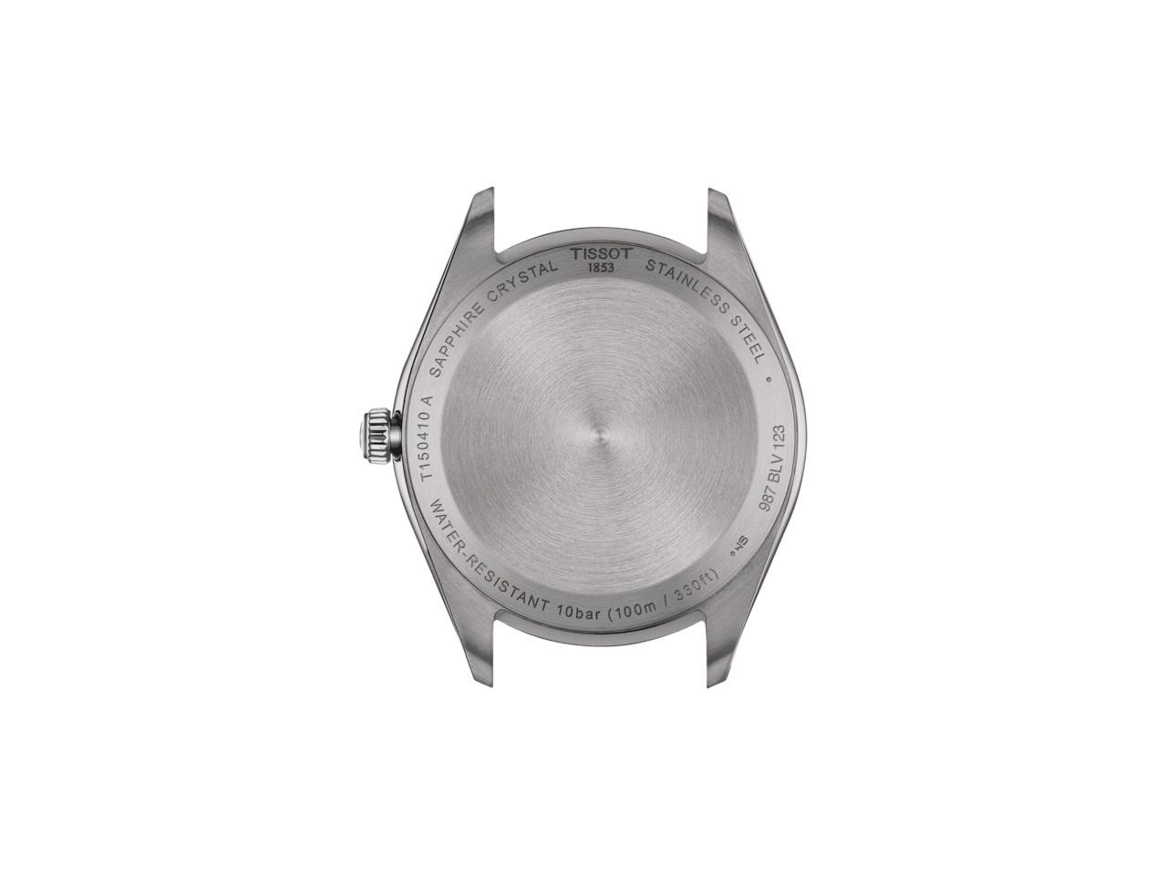 Tissot PR 100 Quarz Edelstahl 40mm grünes Zifferblatt Metallband – Herrenuhren Uhr mit Datum aus Edelstahl. Das Gehäuse ist rund und silber. Das Edelstahlarmband ist silber. Das Zifferblatt ist ein Index in grün. – Ansicht 3