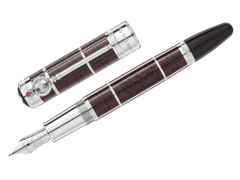 Montblanc Writers Edition                 2021:  Limited Edition Sir Arthur Conan Doyle Füllfederhalter 1902 – Schreibgeräte Füllfederhalter in braun und aus 750 Gelbgold, Edelharz und Ruthenium.