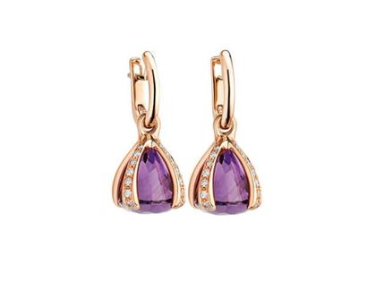 Capolavoro Capriccio Ohrhänger Roségold Amethyst – Ohrschmuck Ohrhänger aus 750 Rotgold.