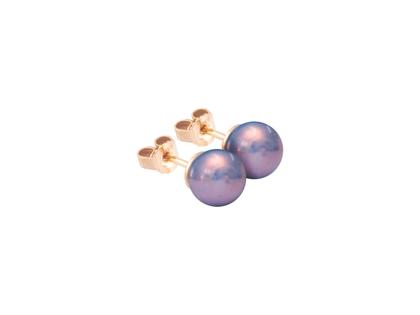 Meissen Pearl Collection Lilac Ohrstecker Roségold mit violetten Porzellankugeln 8mm aus Meissener Porzellan® – Ohrschmuck Ohrstecker aus 750 Rotgold, Porzellan und und .