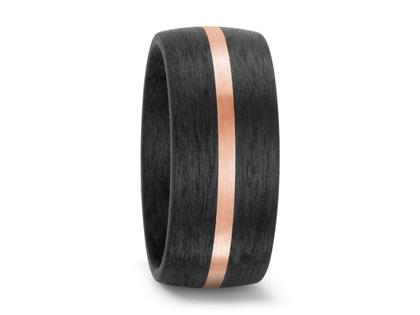 TitanFactory Carbon de Luxe Trauring Gold 03 Herrenring – Ringe Trauring aus 585 Rotgold, Carbon und und .