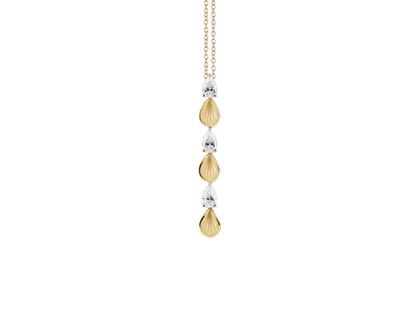 Cammilli Firenze Divina Kette mit Anhänger White Ice und Yellow Sunrise mit Brillanten 0,900ct – Halsschmuck Kette mit Anhänger aus 750 Gelbgold, 750 Weißgold und und .