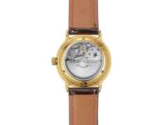 Sternglas Naos Automatik Edelstahl Gelbgold-PVD 38mm grünes Zifferblatt braunes Lederband – Herrenuhren Uhr mit Datum aus Edelstahl, Leder und PVD beschichtet. Das Gehäuse ist rund und gelbgold. Das Lederarmband ist braun. Das Zifferblatt ist arabisch Index und grün. – Ansicht 3