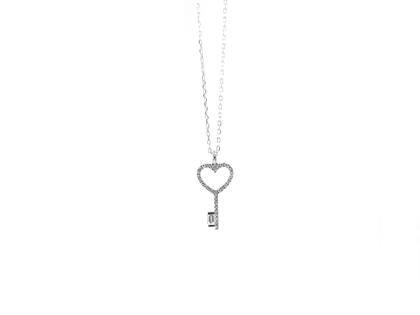 Facet Kette mit Anhänger Weißgold 42cm mit Brillanten 0,140ct – Halsschmuck Kette mit Anhänger aus 750 Weißgold.
