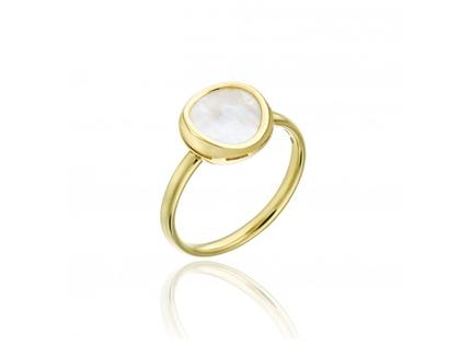 Chimento Armillas Glow Caleido Ring Gelbgold mit Perlmutt – Ringe Ring mit Besatz in gelbgold und aus 750 Gelbgold und 750 Weißgold.