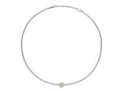 Fope Eka Tiny Collier Weißgold schmal 3 Ronden mit Brillanten – Halsschmuck Collier aus 750 Weißgold.