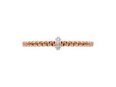 Fope Eka Flex'It   Armband   schmal Roségold 1 Ronde mit Brillanten 0,89ct M flexibel – Armschmuck Armband aus 750 Rotgold, 750 Weißgold und und . – Ansicht 3