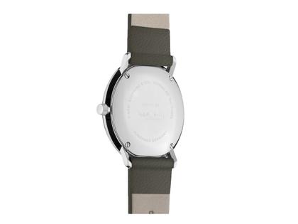 Junghans Max Bill Damen Quarz Edelstahl 32,7mm rosa Zifferblatt braunes Lederband – Damenuhren Uhr mit Datum aus Edelstahl. Das Gehäuse ist rund und silber. Das Lederarmband ist braun. Das Zifferblatt ist ein Index in rosa. – Ansicht 2