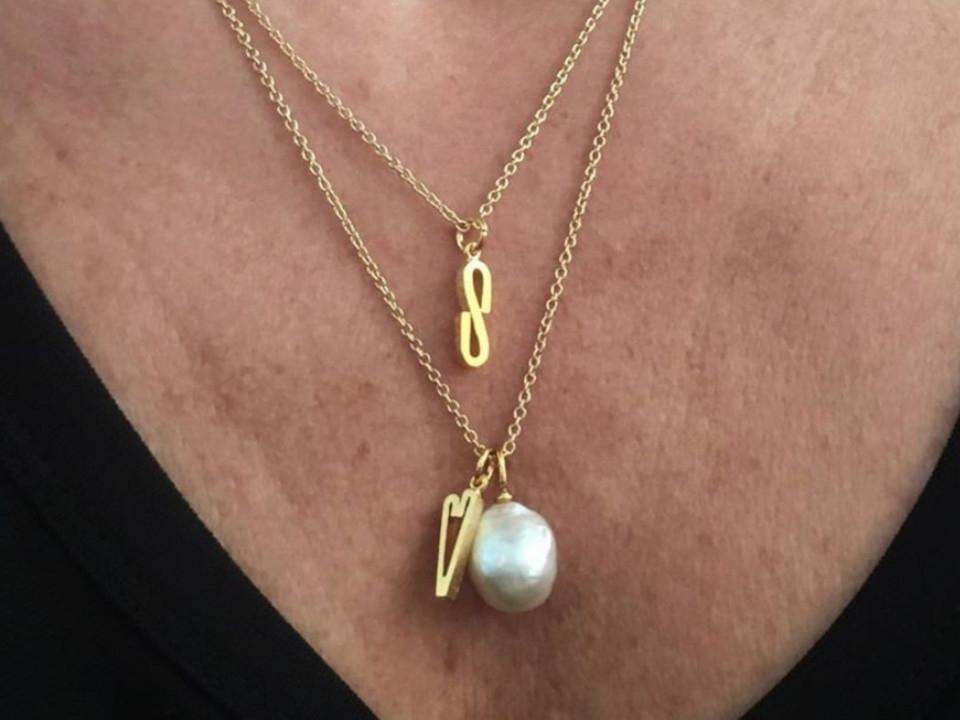 Heiring Baroque Anhänger weiß Silber vergoldet – Anhänger Anhänger ohne Besatz in gelbgold und aus 925 Silber und PVD beschichtet. – Ansicht 2