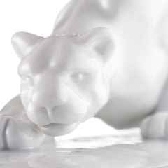 Meissen Figur Leopard Afrika weiß – Porzellanwaren Porzellandekoration in weiß und aus Porzellan. – Ansicht 2