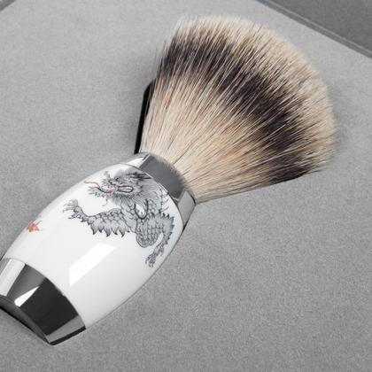 Meissen Rasierpinsel Ming-Drache Silvertip Fibre Mühle Edition – Porzellanwaren Sonstige Accessoires in weiß und aus Porzellan. – Ansicht 2