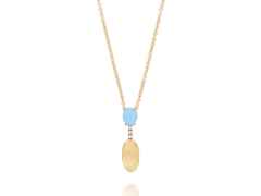 Nanis Dancing in the Rain Azure Collier Gelbgold Milky Aquamarin – Halsschmuck Collier aus 750 Gelbgold.