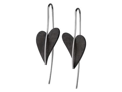 Ernstes Design Set 13 Edelstahl Schwarz beschichtet Herzohrhänger – Ohrschmuck Ohrhänger aus Edelstahl.