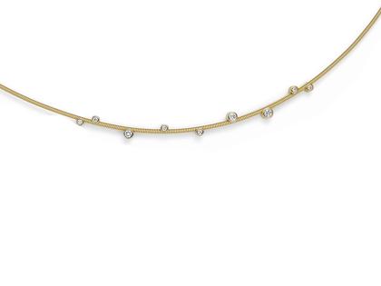 Niessing Artist Anhänger 60 mm Classic Yellow für Schnur 1,2 mm – Halsschmuck Anhänger mit Besatz aus 750 Gelbgold.