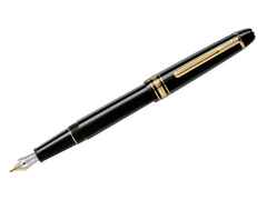 Montblanc Meisterstück Classique  Füllfederhalter Edelharz vergoldet – Schreibgeräte Füllfederhalter in schwarz und aus 585 Gelbgold und Edelharz.