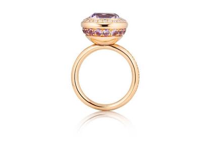 Capolavoro Twinkle Balloon  Damenring groß Roségold Amethyst fliederfarben – Ringe Ring mit Besatz aus 750 Rotgold. – Ansicht 2