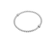 Fope Eka Tiny Flex'It Armband Weißgold mit 1 Weißgold-Ronde und Brillanten 0,12ct flexibel – Armschmuck Armband aus 750 Weißgold.