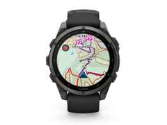 Garmin Fenix 9 faserverstärktes Polymer 47mm digitales Display schwarzes Silikonband – Herrenuhren Uhr Multifunktion aus Kautschuk, Kunststoff und Titan. Das Gehäuse ist rund und grau. Das Kautschuk / Kunststoff / Silikon Armband ist schwarz. Das Zifferblatt ist digital und schwarz.