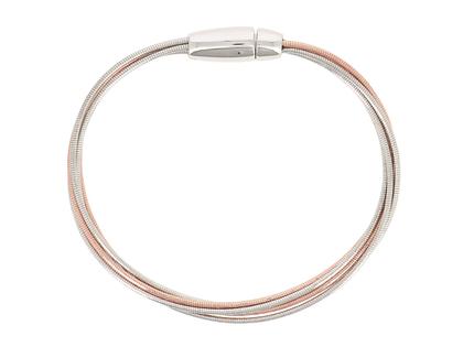 Pesavento DNA Shiny Armreif bicolor – Armschmuck Armreif aus 750 Rotgold, 925 Silber und und vergoldet.