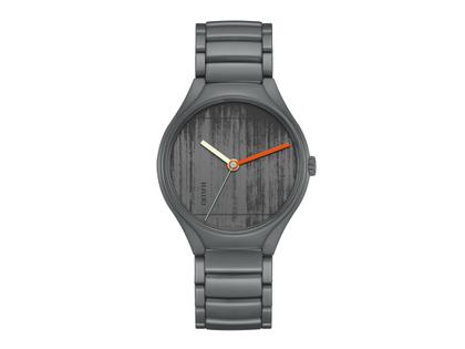 Rado True Round x Les Couleurs Le Corbusier Automatik Keramik 40mm graues Zifferblatt graues Keramikband – Herrenuhren Uhr ohne Datum aus Keramik und Titan. Das Gehäuse ist rund und grau. Das Keramikarmband ist grau. Das Zifferblatt ist ohne Zeichen und grau.