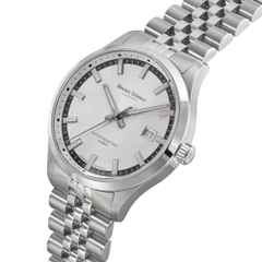 Bruno Söhnle Glashütte Turin Automatik Edelstahl 39,5mm hellgraues Zifferblatt Metallband – Herrenuhren Uhr mit Datum aus Edelstahl. Das Gehäuse ist rund und silber. Das Edelstahlarmband ist silber. Das Zifferblatt ist ein Index in grau. – Ansicht 2