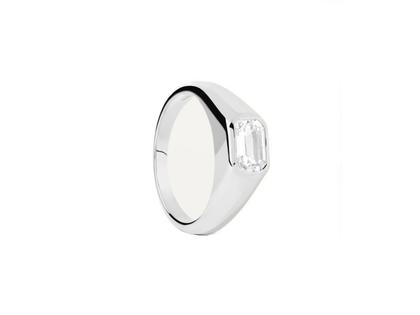 PDPAOLA Ring "Octagon Shimmer" Silber mit Zirkonia – Ringe Ring mit Besatz aus 925 Silber.