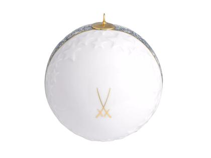 Meissen Baumschmuck Kugel "Meissen Christmas Star" blau mit goldener Öse – Porzellanwaren Porzellandekoration in weiß und aus Porzellan und vergoldet. – Ansicht 2