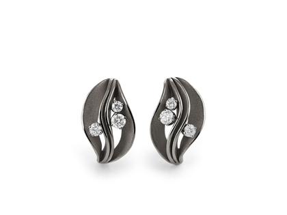Cammilli Firenze Dune Precious Ohrstecker Black Lava Gold mit Brillanten 0,620ct – Ohrschmuck Ohrhänger aus 750 Weißgold.