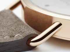 Nomos Glashütte Metro 33 Roségold Handaufzug Roségold 33mm weißes Zifferblatt beiges Lederband – Damenuhren Uhr ohne Datum aus 750 Rotgold. – Ansicht 4