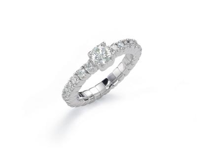 Ringe Ring mit Besatz aus 750 Weißgold.