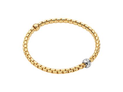 Fope Eka Tiny FlexIt Armband mit  Brillanten Gelbgold – Armschmuck Armband aus 750 Gelbgold, 750 Weißgold und und .
