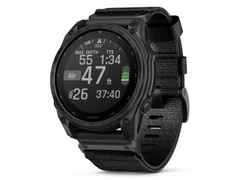 Garmin tactix 8 Solar Quarz Polymer und Titan 51mm digitales Zifferblatt schwarzes Nylonband – Herrenuhren Uhr Multifunktion aus DLC beschichtet, Kunststoff und Titan. Das Gehäuse ist rund und schwarz. Das Textilarmband ist schwarz. Das Zifferblatt ist digital und schwarz.