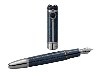 Montblanc Writers Edition                 2021: Special Edition Sir Arthur Conan Doyle Füllfederhalter – Schreibgeräte Füllfederhalter in blau und aus 750 Gelbgold, Edelharz und Ruthenium. – Ansicht 4
