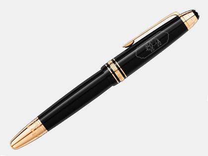 Montblanc Around the World in 80 Days LeGrand Füllfederhalter dunkelgrau – Schreibgeräte Füllfederhalter in grau und aus Edelharz, platiniert und vergoldet. – Ansicht 3