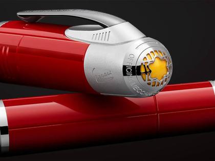 Montblanc Special Edition Great Characters Enzo Ferrari Rollerball – Schreibgeräte Rollerball in rot und aus Edelharz und platiniert. – Ansicht 2