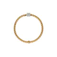 Fope Eka Tiny Armband Gelbgold schmal mit Brillanten – Armschmuck Armband aus 750 Gelbgold. – Ansicht 2