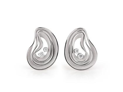 Cammilli Firenze Dune Atolli Ohrstecker White Ice Gold mit Brillanten 0,100ct – Ohrschmuck Ohrstecker aus 750 Weißgold.