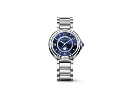 Maurice Lacroix Fiaba Date Quarz Edelstahl 32mm blaues Zifferblatt Metallband – Damenuhren Uhr mit Datum aus Edelstahl. Das Gehäuse ist rund und silber. Das Edelstahlarmband ist silber. Das Zifferblatt ist arabisch Index und blau.