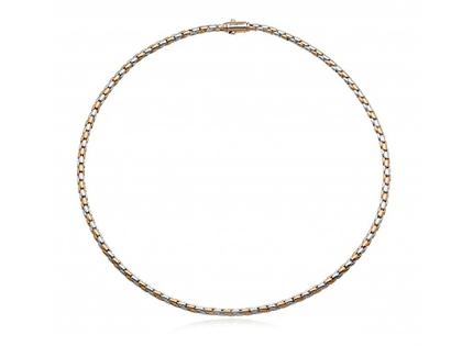 Chimento Stretch Spring Collier Weißgold und Rotgold 42cm – Halsschmuck Collier in silber und aus 750 Rotgold und 750 Weißgold.