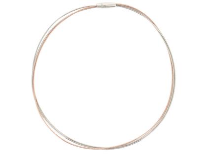 Pesavento DNA Shiny Collier bicolor – Halsschmuck Collier aus 750 Rotgold, 925 Silber und und vergoldet.