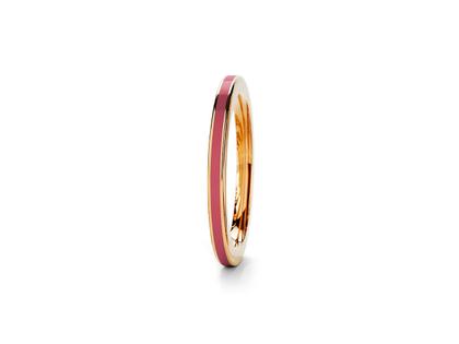 Niessing Setario Line Ring Fine Rose mit pinker Emaille – Ringe Ring in roségold und aus 750 Rotgold und Emaille.