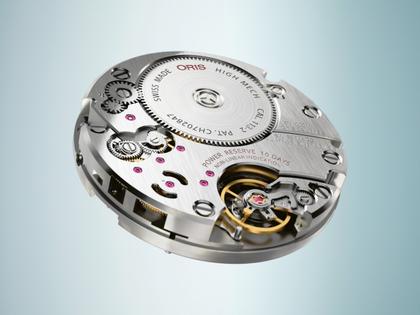 Oris Big Crown Calibre 113 Handaufzug Edelstahl 43mm grünes Zifferblatt braues Lederband – Herrenuhren Uhr mit Datum aus Edelstahl und Leder. Das Gehäuse ist rund und silber. Das Lederarmband ist braun. Das Zifferblatt ist arabisch Index und grün. – Ansicht 8