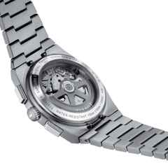 Tissot PRX Chronograph Automatik Edelstahl 42mm grünes Zifferblatt Metallband – Herrenuhren Chronograph aus Edelstahl. Das Gehäuse ist rund und silber. Das Edelstahlarmband ist silber. Das Zifferblatt ist ein Index in grün. – Ansicht 4