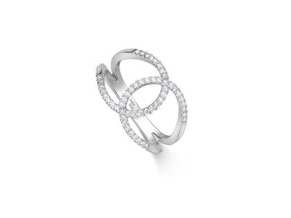 Giloy-Bellaluce Bella Luce Luna Ring 0,35ct – Ringe Ring mit Besatz aus 585 Weißgold.