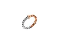 Fope Essentials Ring zweifarbig Weißgold / Roségold schmal flexibel Weite M – Ringe Ring aus 750 Weißgold/Rotgold.