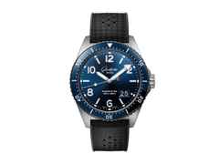 Glashütte Original SeaQ Panoramadatum Automatik Edelstahl 43mm blaues Zifferblatt schwarzes Kautschukband
