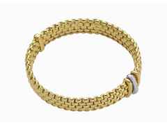 Fope Panorama Armband  mit 3 Ronden  Gelbgold mit Brillanten – Armschmuck Armband aus 750 Gelbgold.