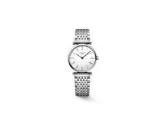 Longines La Grande Classique Quarz Edelstahl 24mm weißes Zifferblatt Metallband – Damenuhren Uhr ohne Datum aus Edelstahl. Das Armband ist ein Edelstahlarmband. Der Zifferblatt ist römisch.