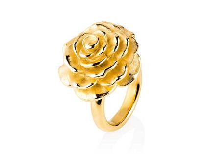 Drachenfels Design Rosenregen Ring Großer Ring Silber gelb – Ringe Ring aus 925 Silber und und vergoldet.